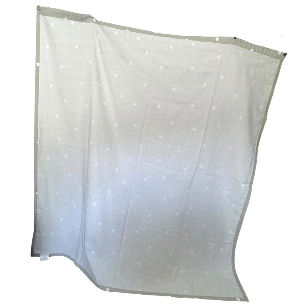 KATE SPADE Shower Curtain Gray with White Dots 72